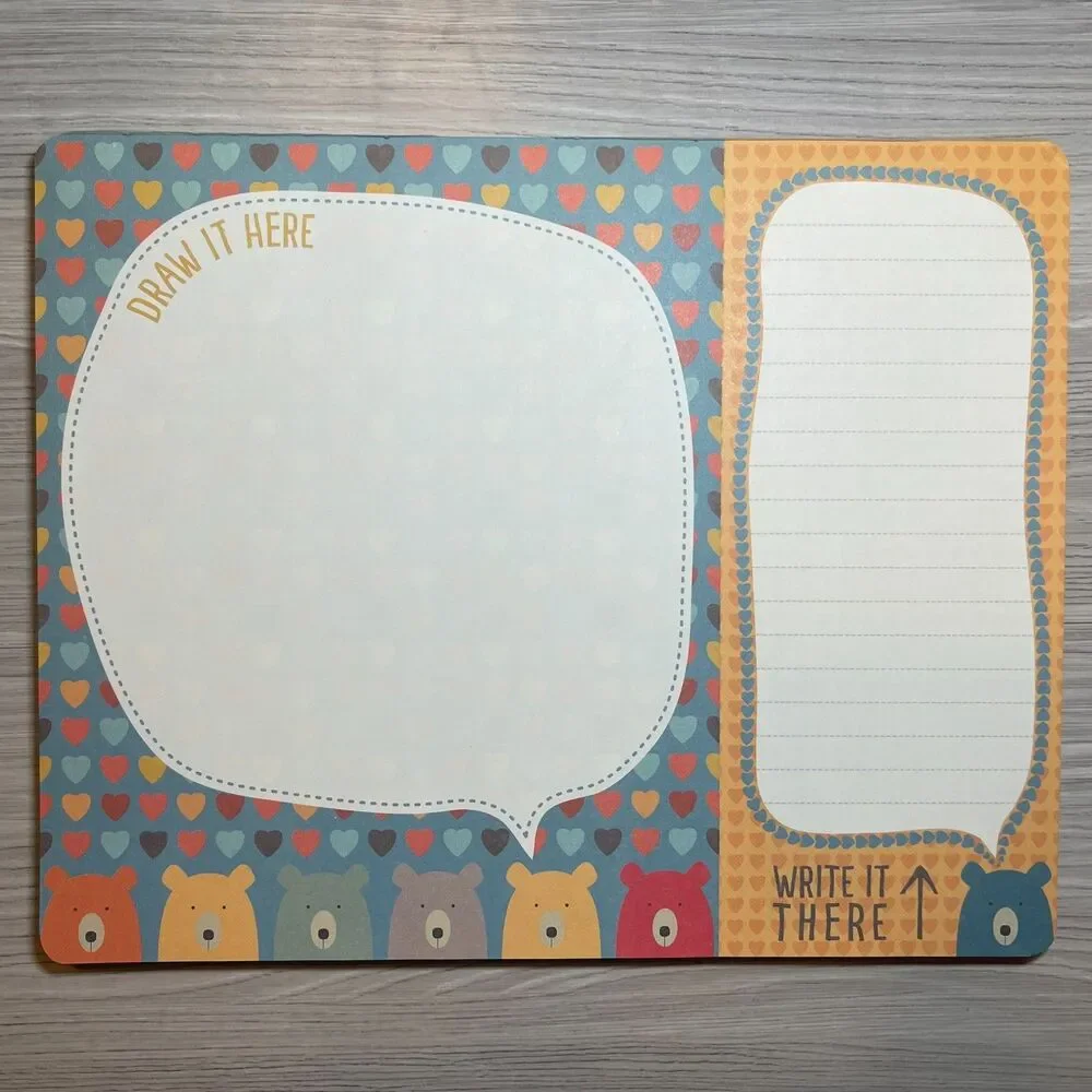 Draw It Here - Write it There | Bear Themed Make-a-List Perforated Notepad